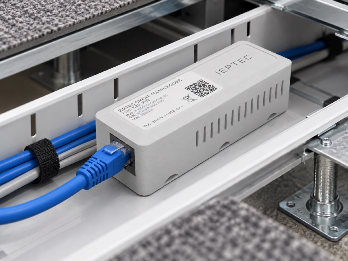 Microsensor S2N-P conectado por Ethernet en una instalación indoor